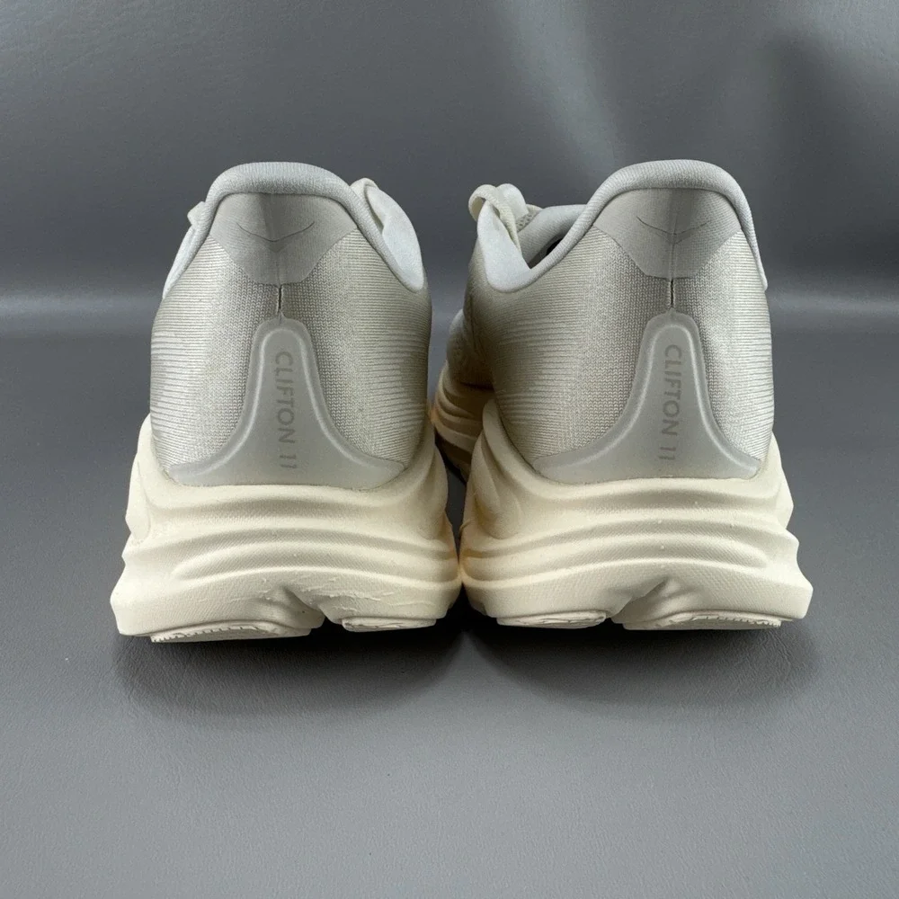 Hoka One One Clifton 11 Womens Oat Milk Athletic Running Sneaker Shoes Size 10 B